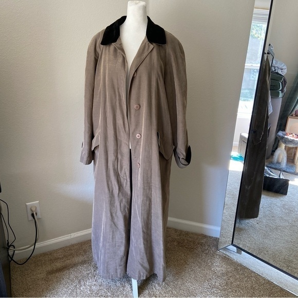 Anne Klein II Petite Tan Duster Trench Coat